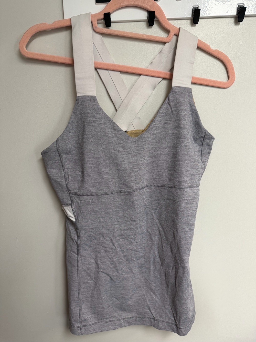 lululemon athletica Heather Gray Tank with White Straps